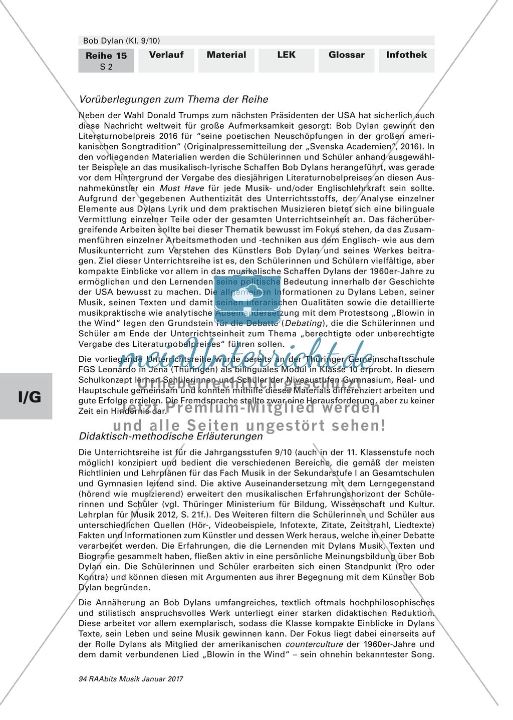 Porträt des Musikers und Literatur-Nobelpreisträgers Bob Dylan (optional bilingual) Preview 2