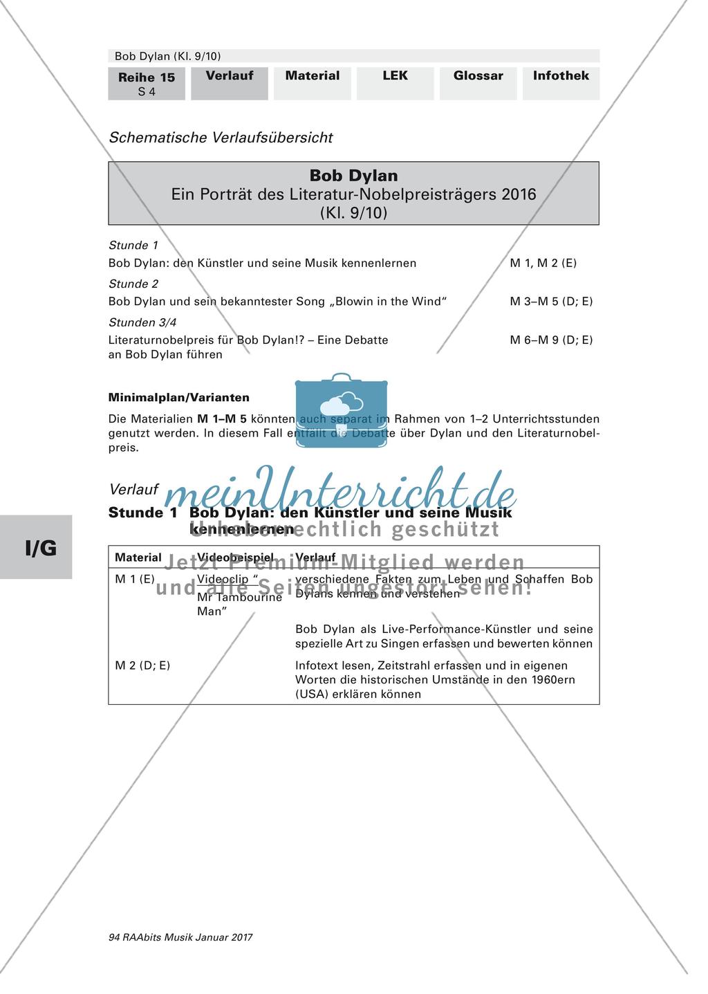 Porträt des Musikers und Literatur-Nobelpreisträgers Bob Dylan (optional bilingual) Preview 4