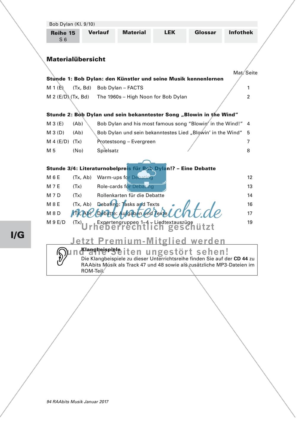 Porträt des Musikers und Literatur-Nobelpreisträgers Bob Dylan (optional bilingual) Preview 6