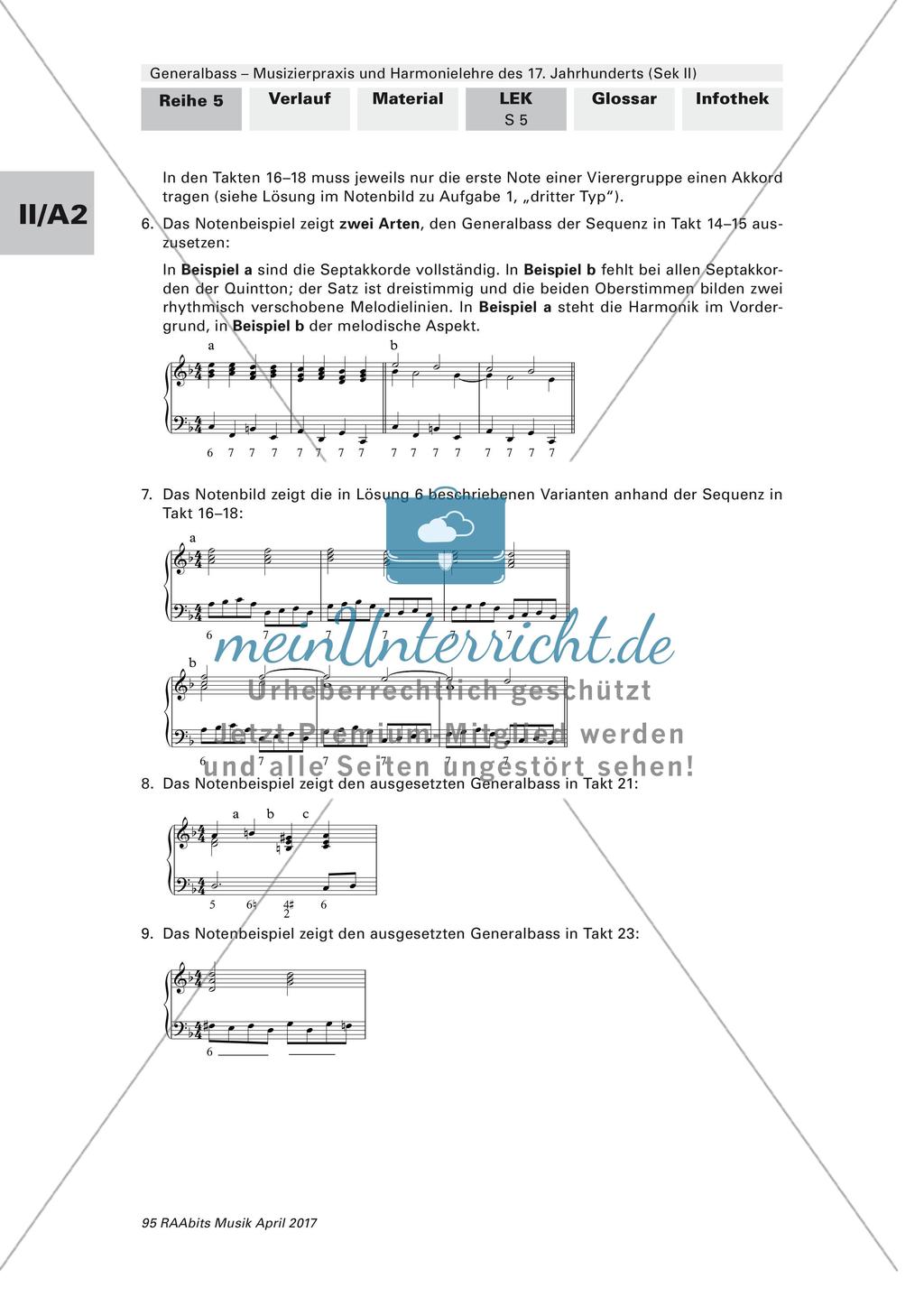 Harmonielehre des 17. Jahrhunderts: Lernerfolgskontrolle Preview 5