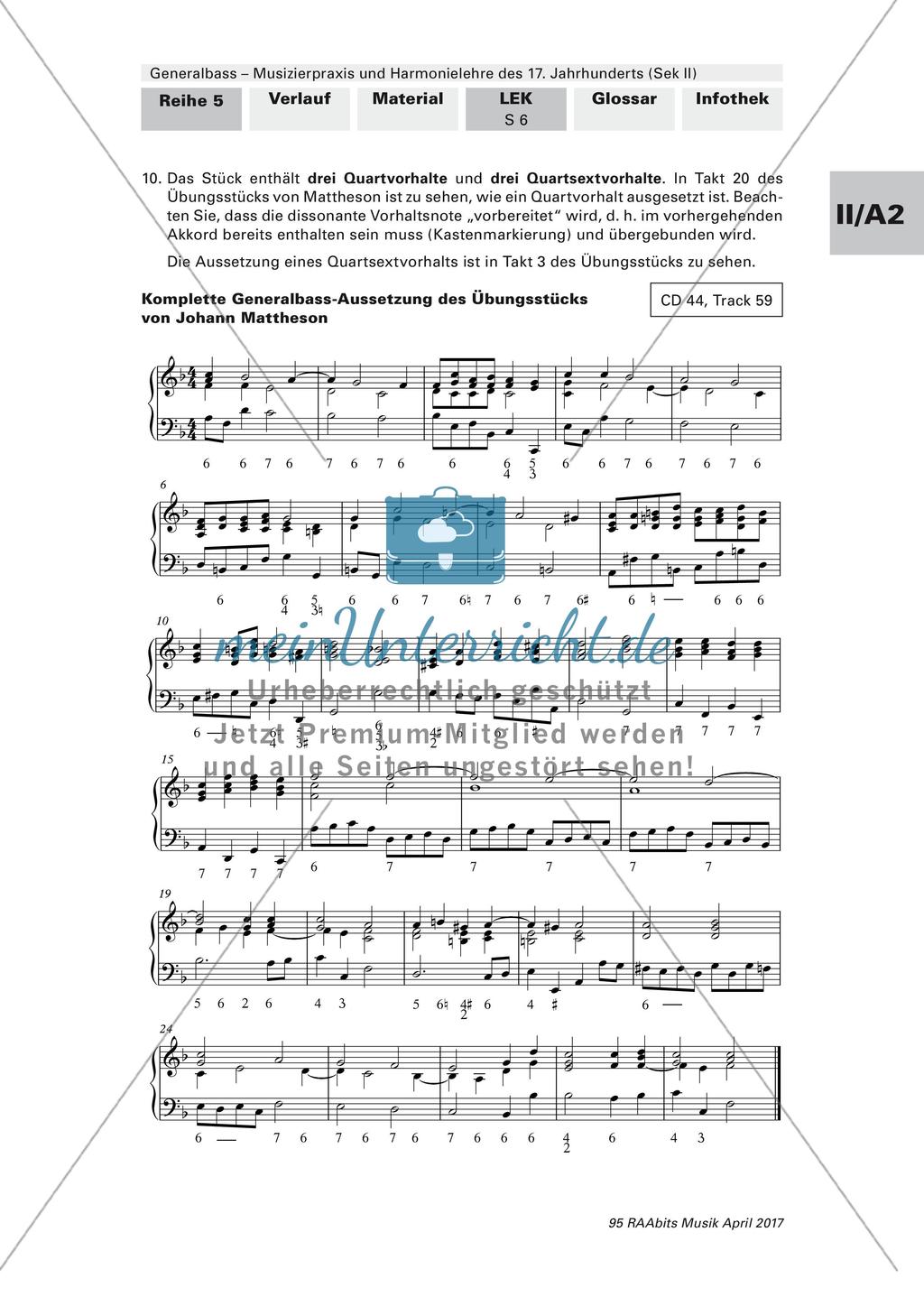 Harmonielehre des 17. Jahrhunderts: Lernerfolgskontrolle Preview 6