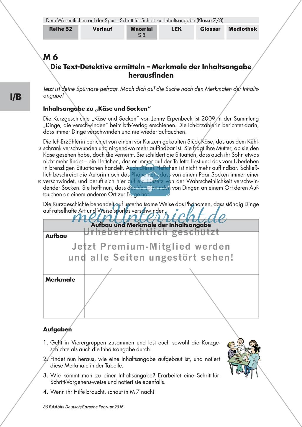 Ermittlung von Merkmalen einer Inhaltsangabe Preview 2