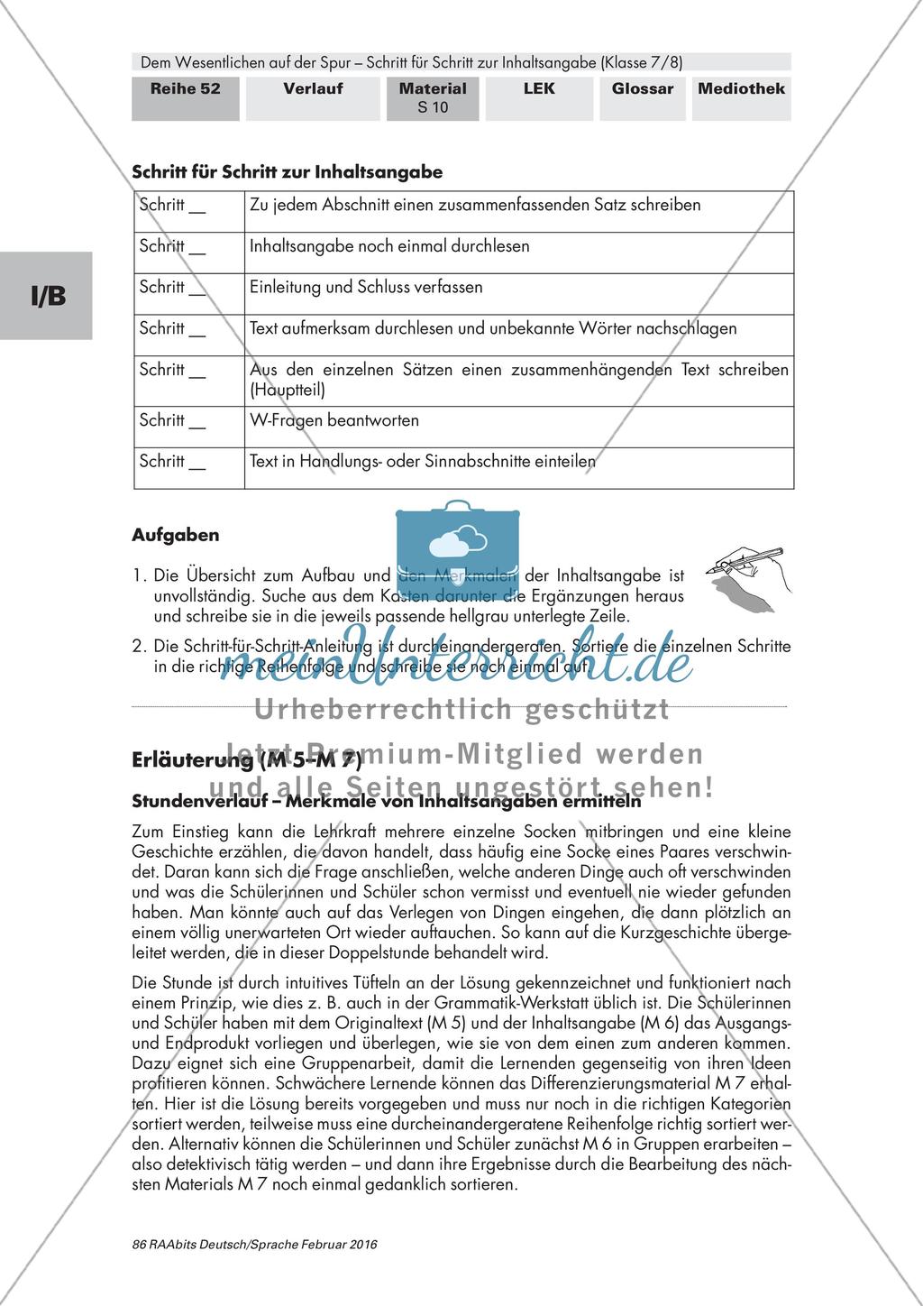 Ermittlung von Merkmalen einer Inhaltsangabe Preview 4
