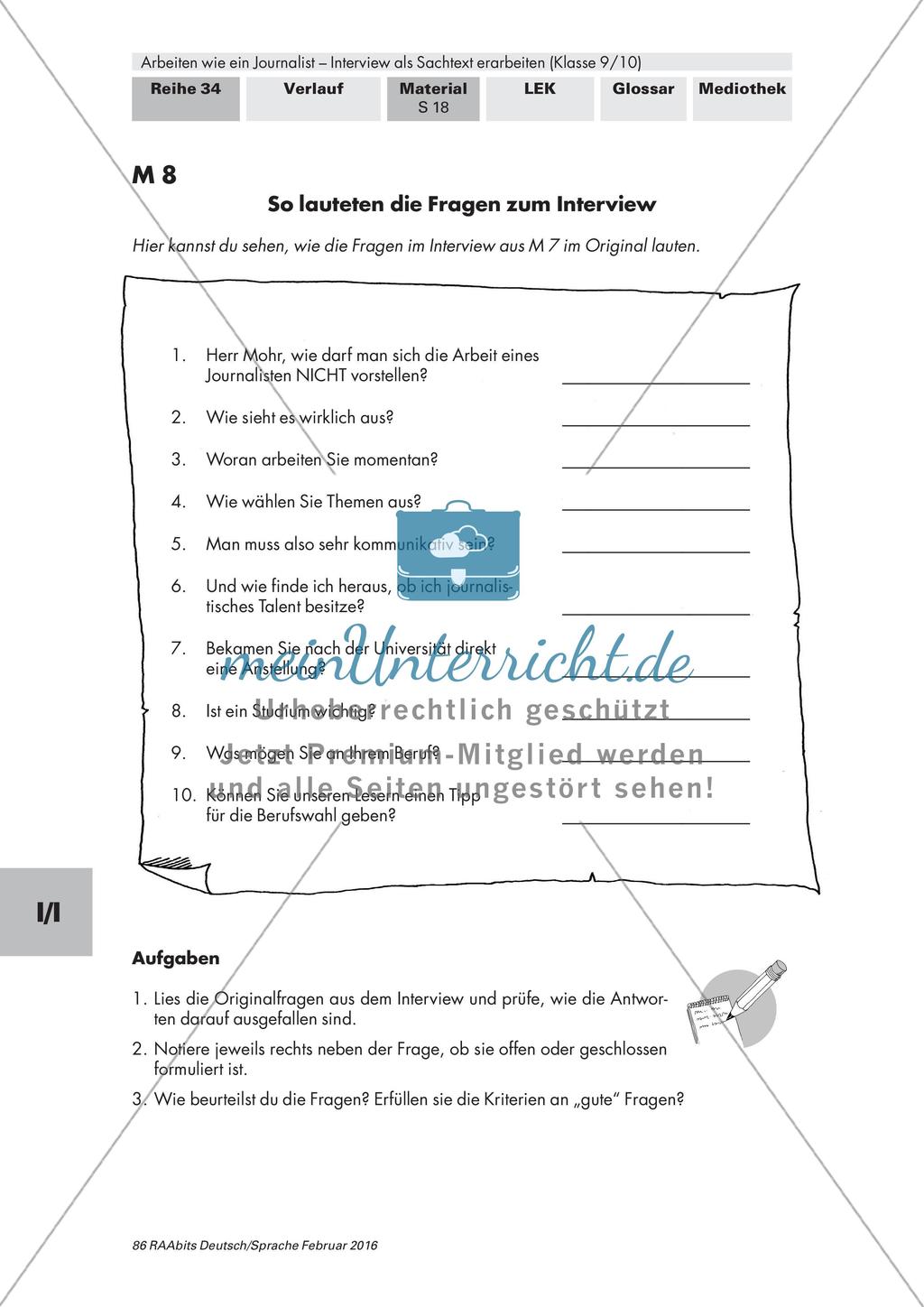Formulieren von Fragen zu einem Interview Preview 4