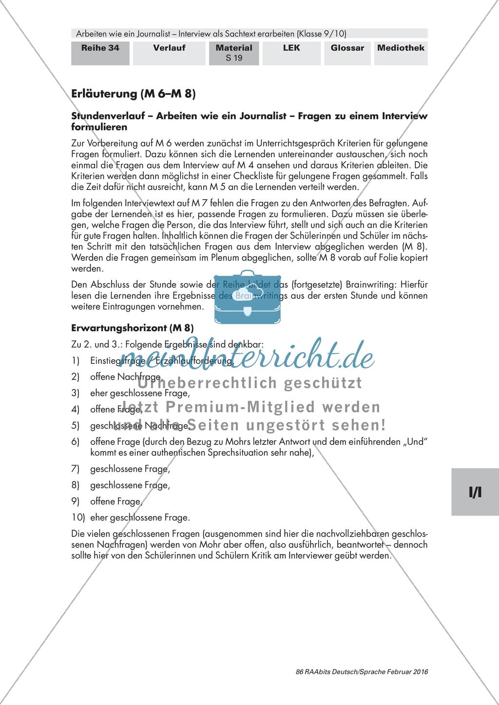 Formulieren von Fragen zu einem Interview Preview 5