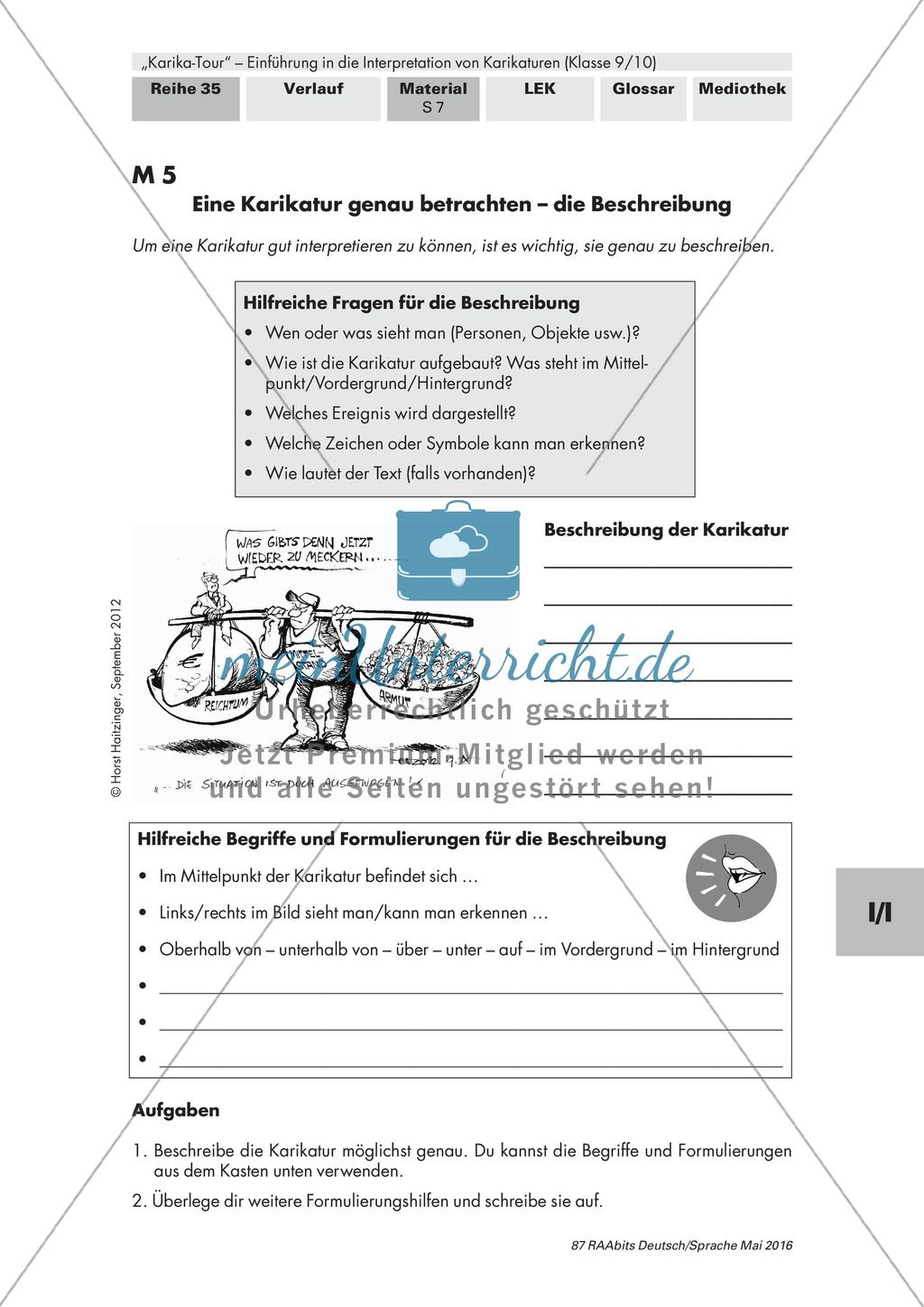 Interpretation von Karikaturen: Einleitung, Hauptteil, Schluss Preview 2