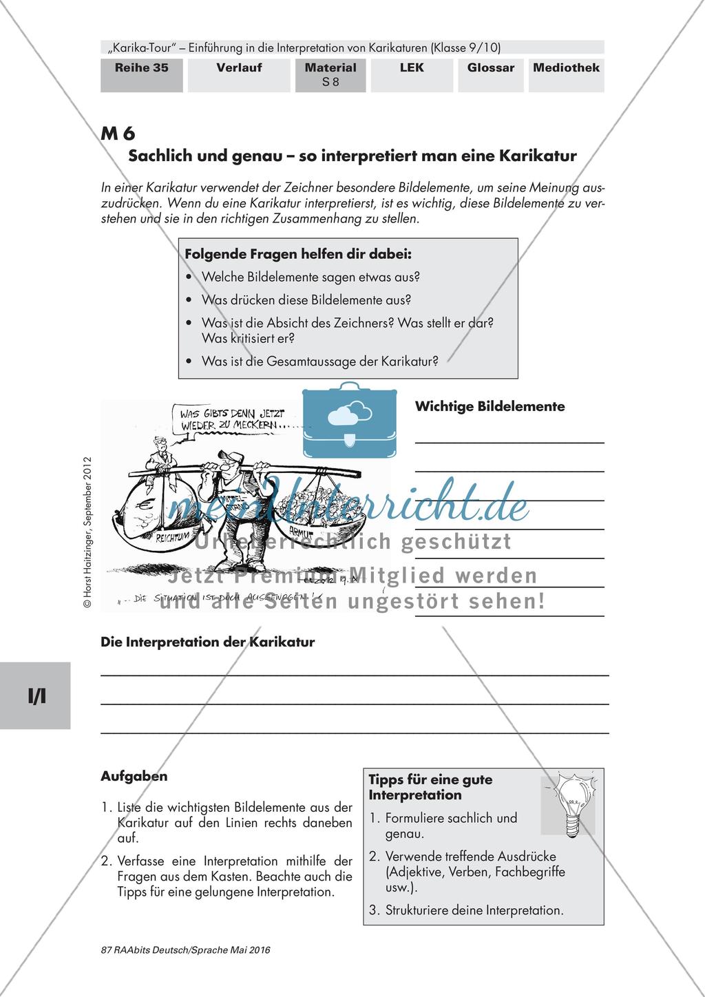 Interpretation von Karikaturen: Einleitung, Hauptteil, Schluss Preview 3