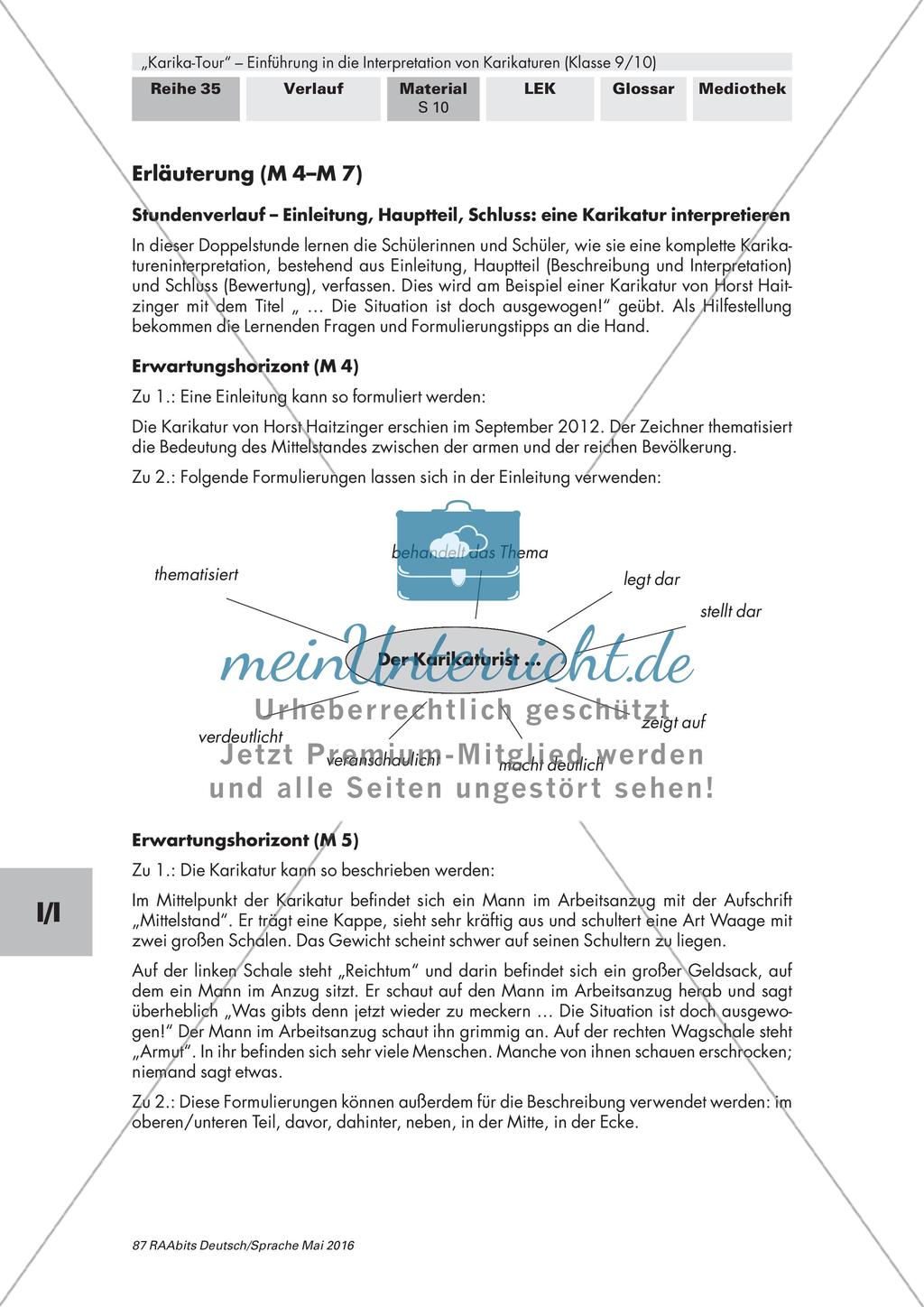 Interpretation von Karikaturen: Einleitung, Hauptteil, Schluss Preview 5