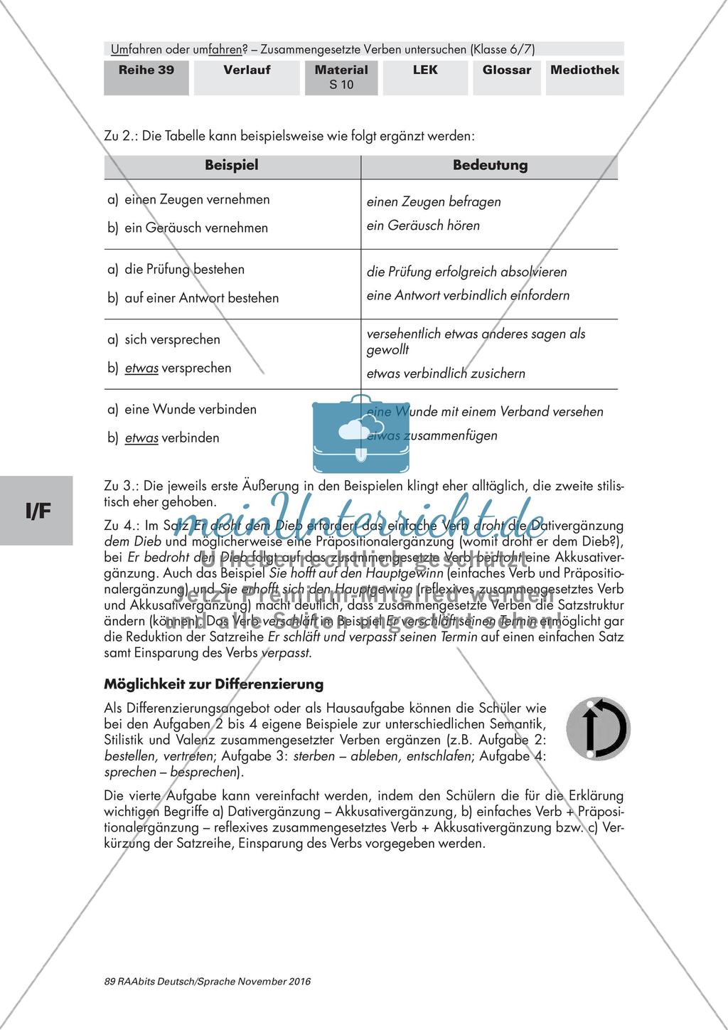Semantik, Stil und Valenz zusammengesetzter Verben Preview 6