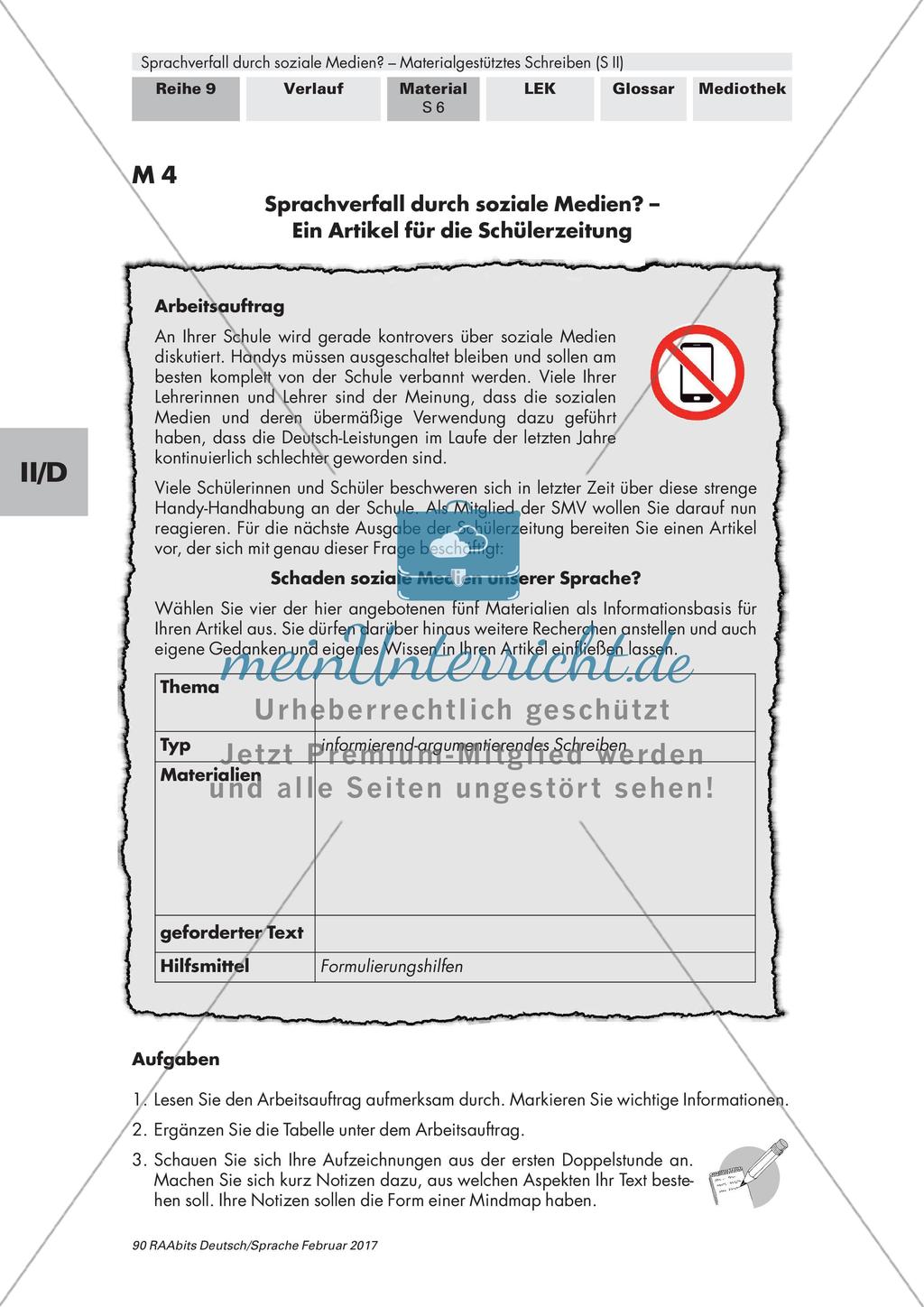 Materialgestütztes Schreiben: Erstellung eines Textes aus vielen Quellen Preview 1