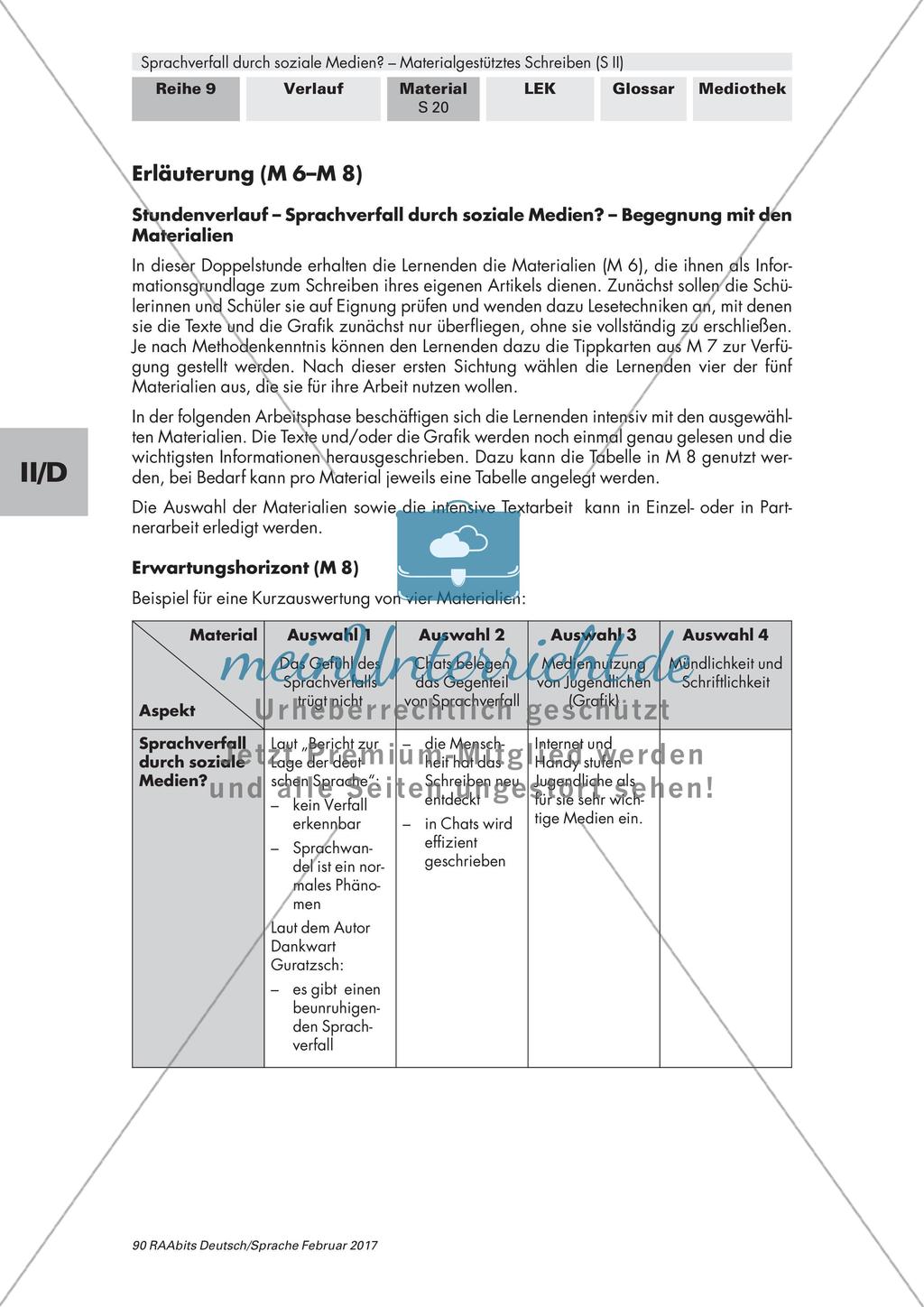 Materialgestütztes Schreiben: Begegnung mit den Materialien Preview 12