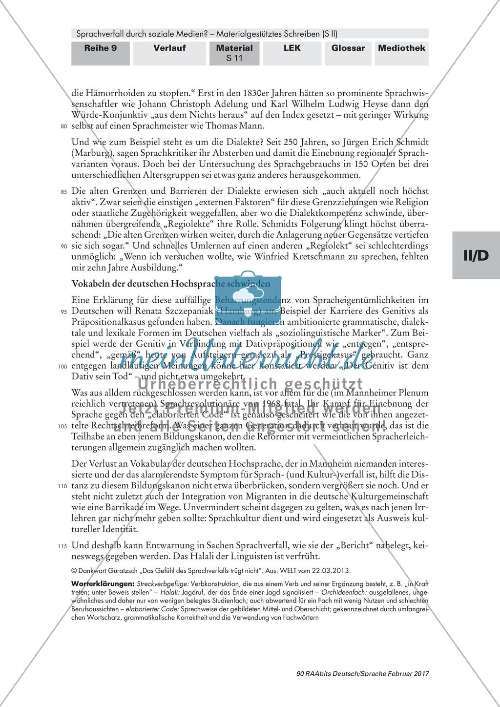 Materialgestütztes Schreiben: Begegnung mit den Materialien Preview 3