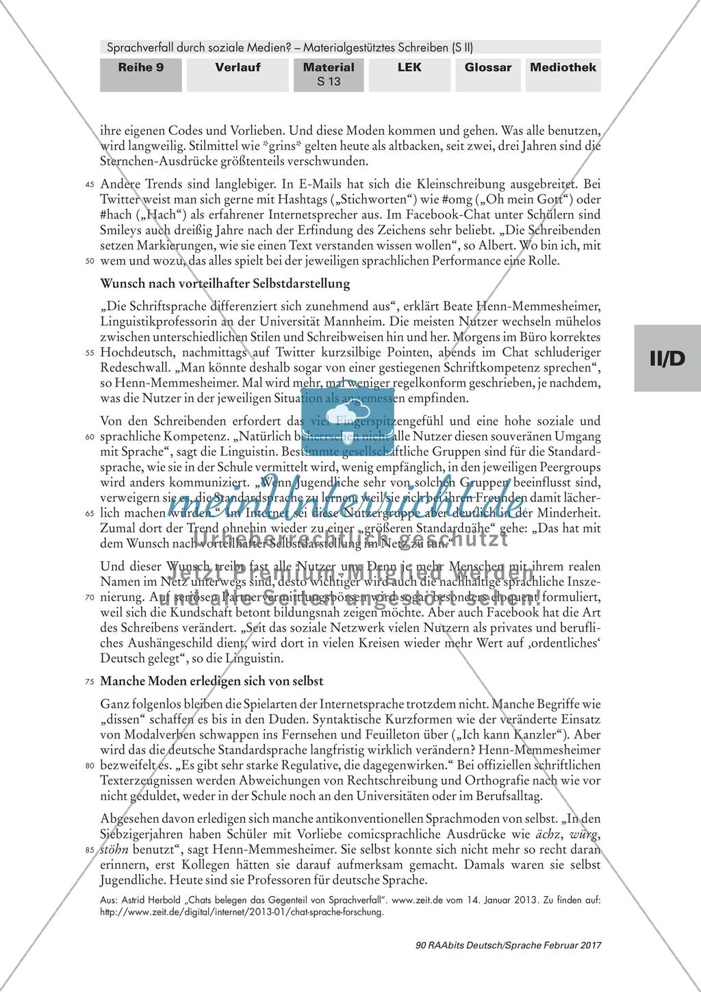 Materialgestütztes Schreiben: Begegnung mit den Materialien Preview 5
