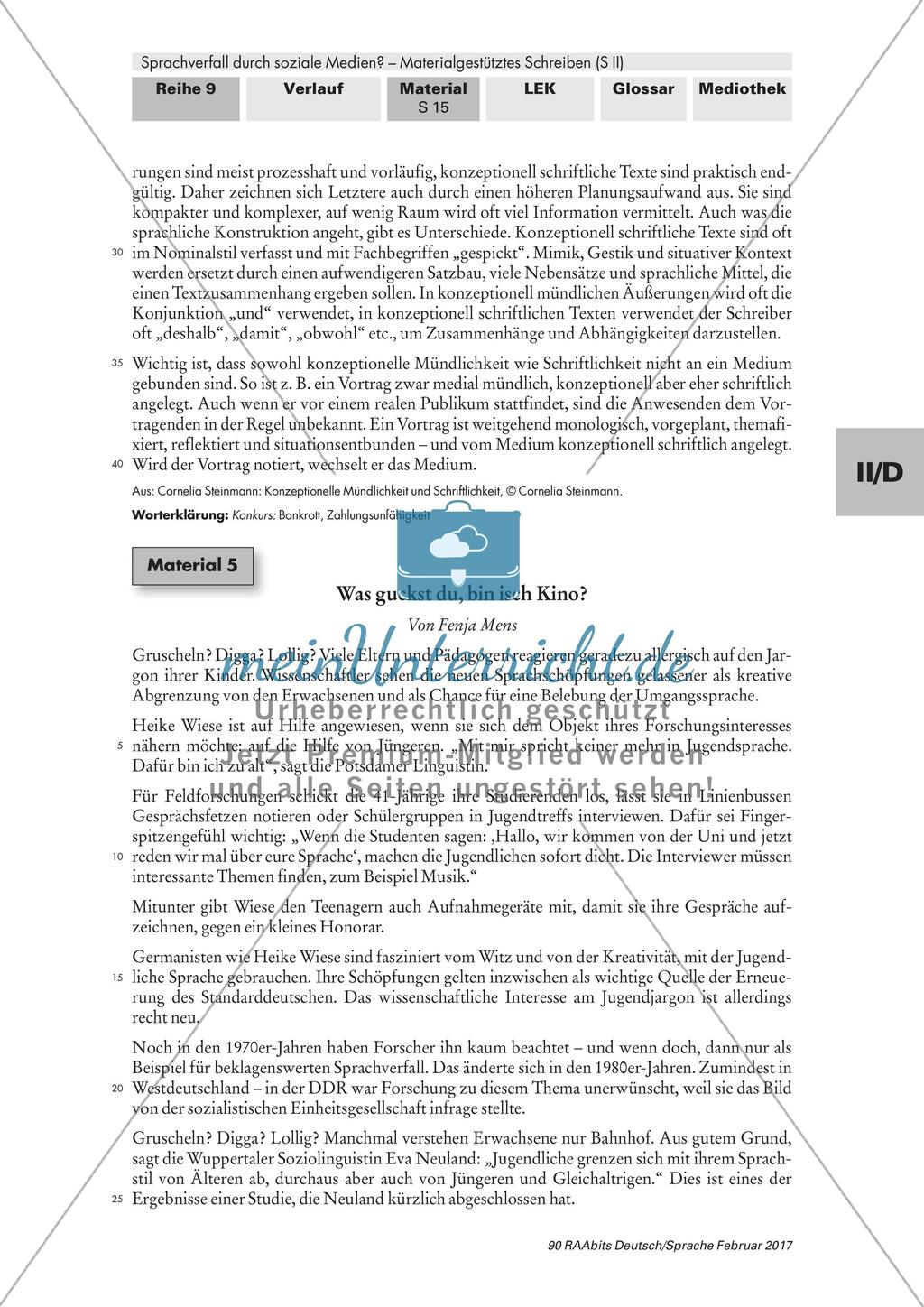 Materialgestütztes Schreiben: Begegnung mit den Materialien Preview 7