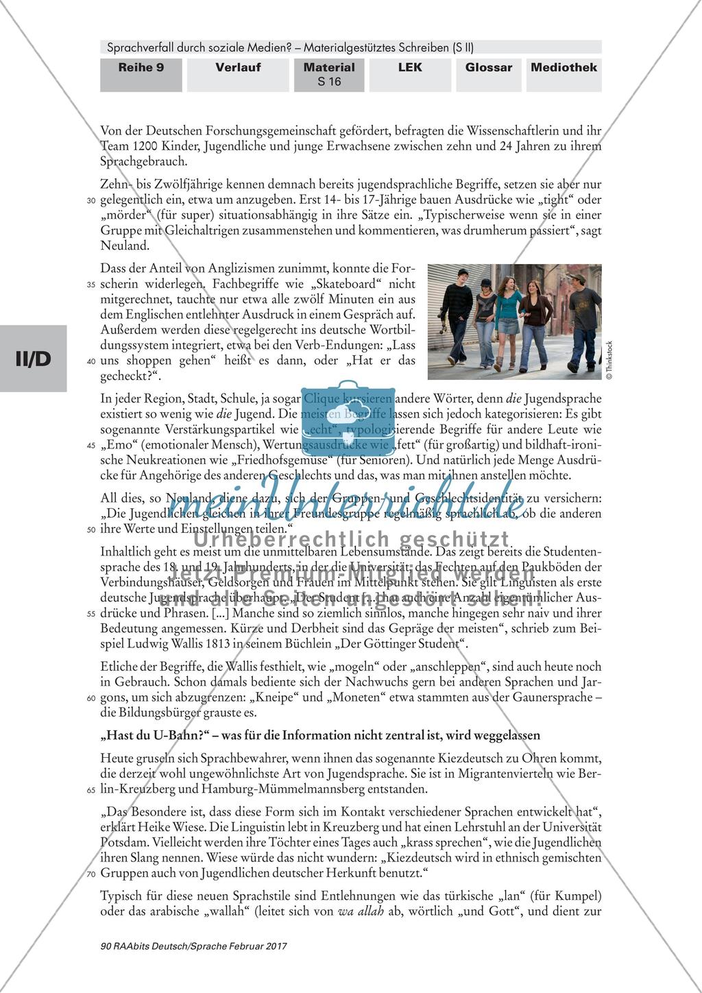 Materialgestütztes Schreiben: Begegnung mit den Materialien Preview 8
