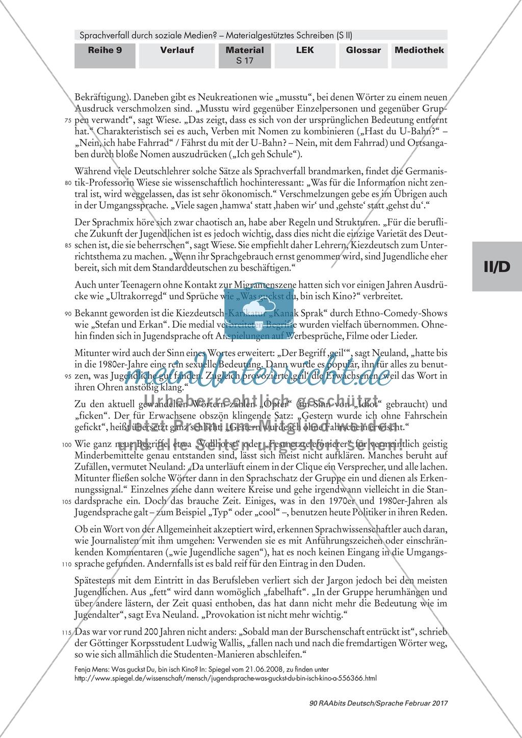 Materialgestütztes Schreiben: Begegnung mit den Materialien Preview 9