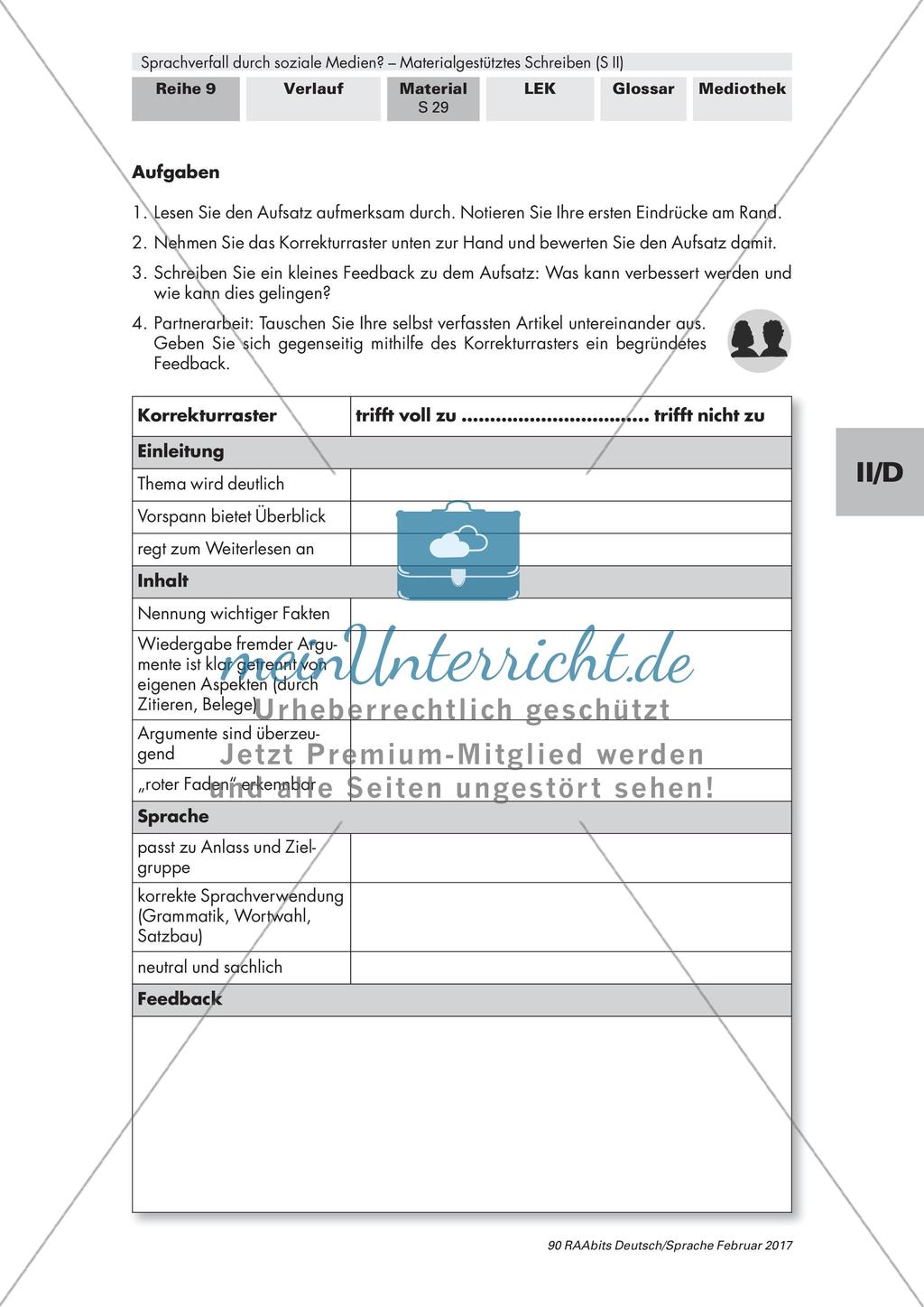 Materialgestütztes Schreiben: Überarbeiten des Textes Preview 2
