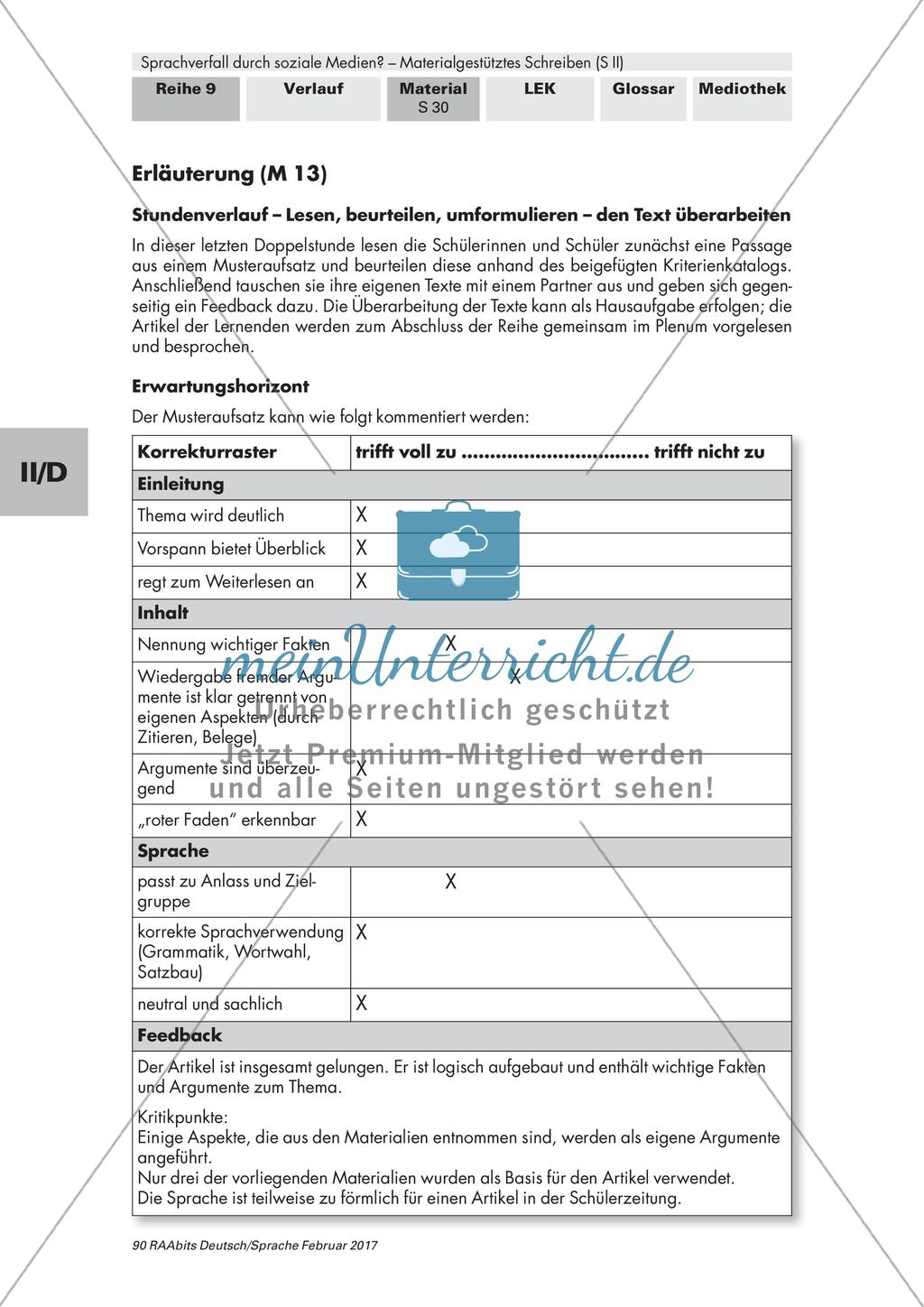 Materialgestütztes Schreiben: Überarbeiten des Textes Preview 3