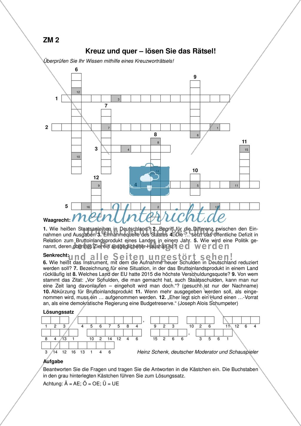 Staatsverschuldung: Vermeidbarkeit und Schuldenbremse Preview 10