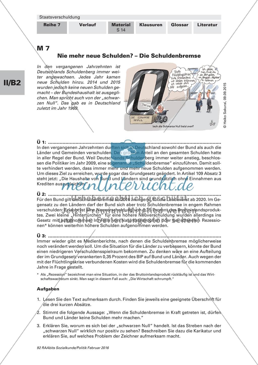 Staatsverschuldung: Vermeidbarkeit und Schuldenbremse Preview 2