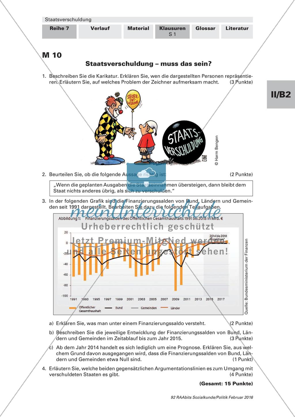 Staatsverschuldung: Lernerfolgskontrolle Preview 1