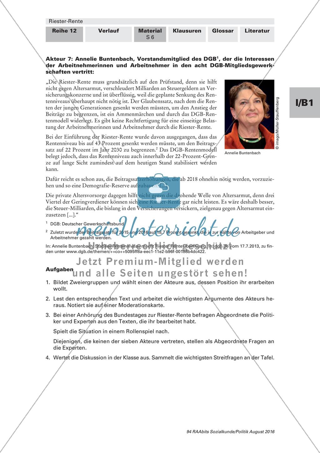 Nutzen der Riester-Rente: Akteure der Rentenreform Preview 3
