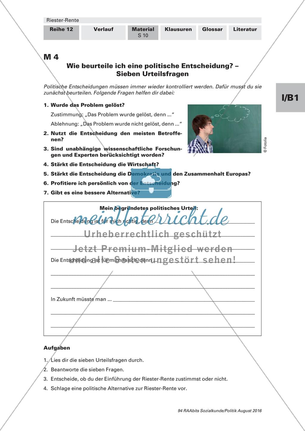 Nutzen der Riester-Rente: Beurteilung Preview 2
