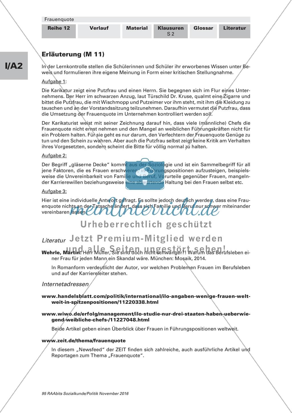 Frauenquote: Lernerfolgskontrolle Preview 2