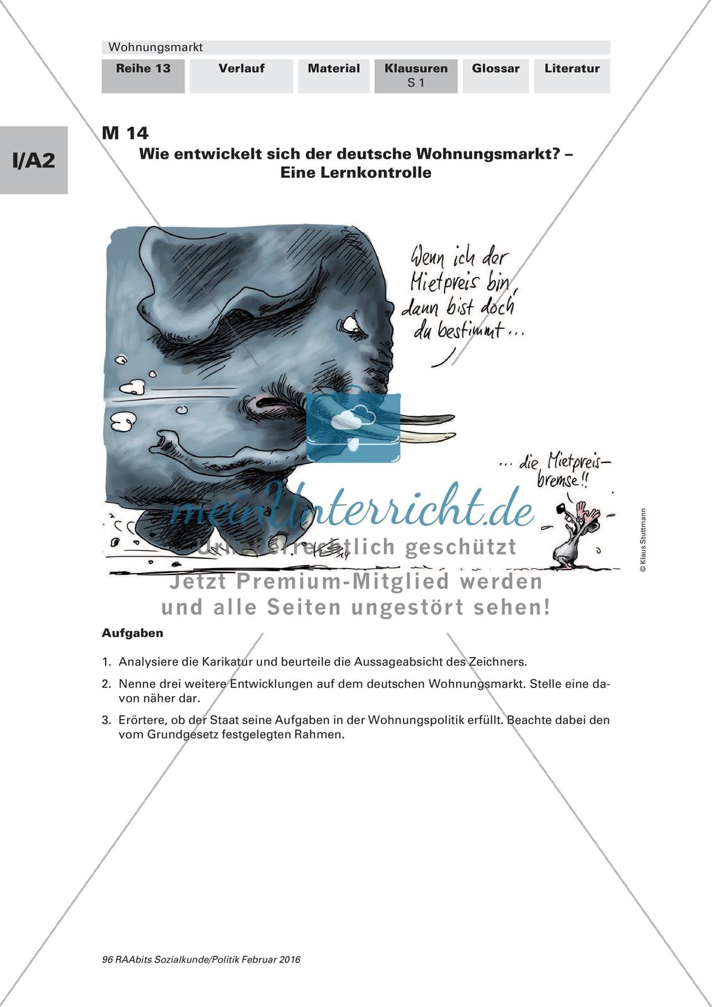 Wohnungsmarkt: Lernerfolgskontrolle und Glossar Preview 3