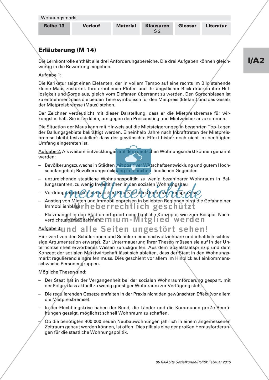 Wohnungsmarkt: Lernerfolgskontrolle und Glossar Preview 4