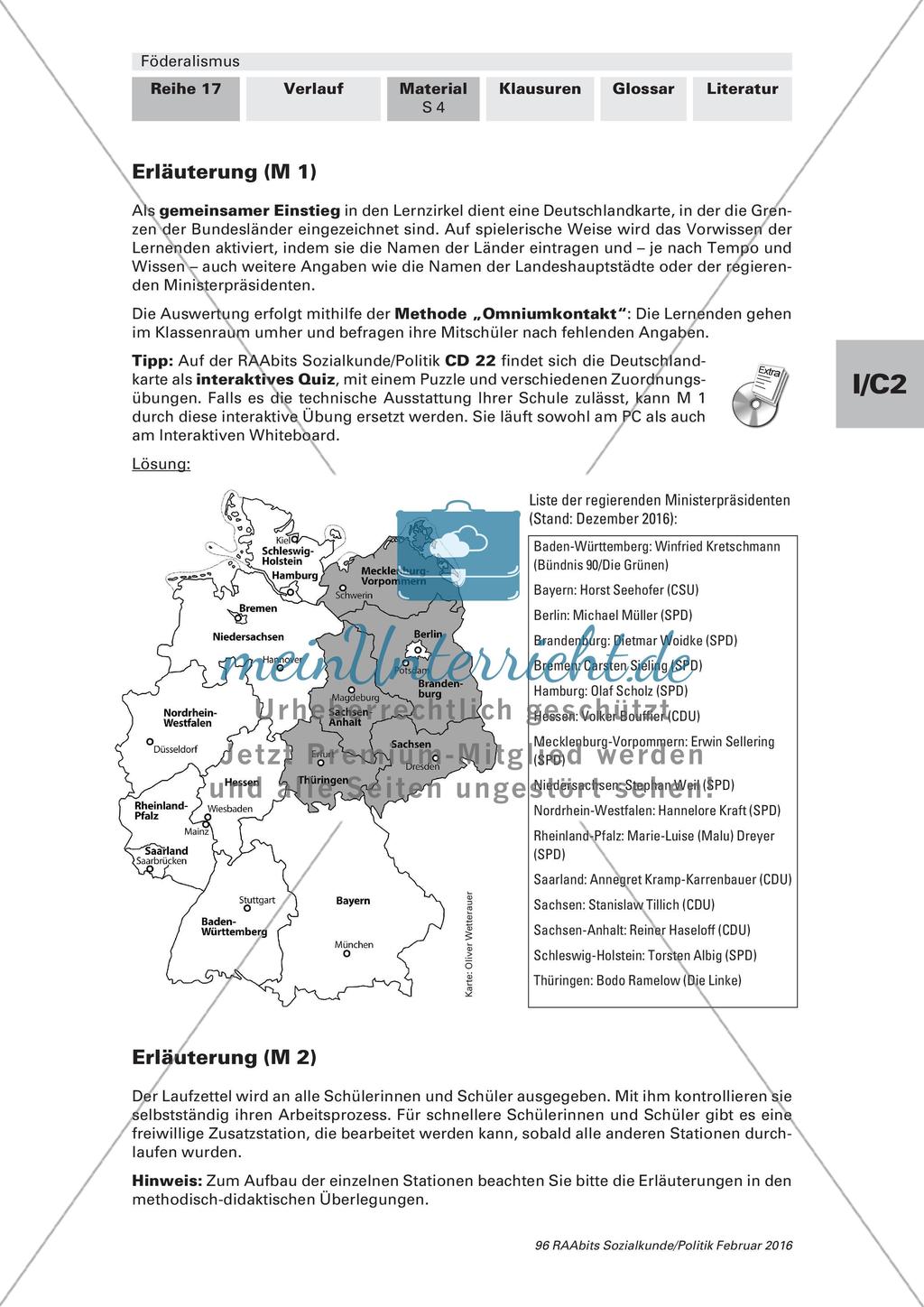 Lernzirkel zum Föderalismus in Deutschland Preview 3
