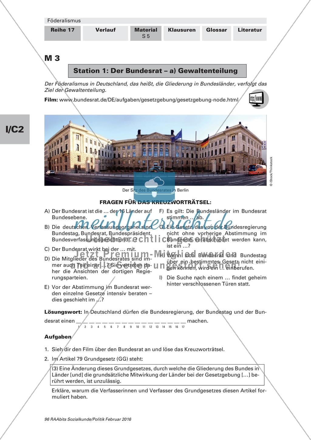 Lernzirkel zum Föderalismus in Deutschland Preview 4