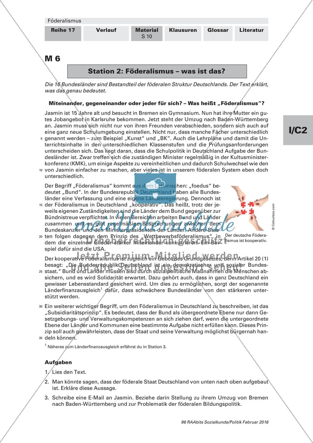 Lernzirkel zum Föderalismus in Deutschland Preview 9