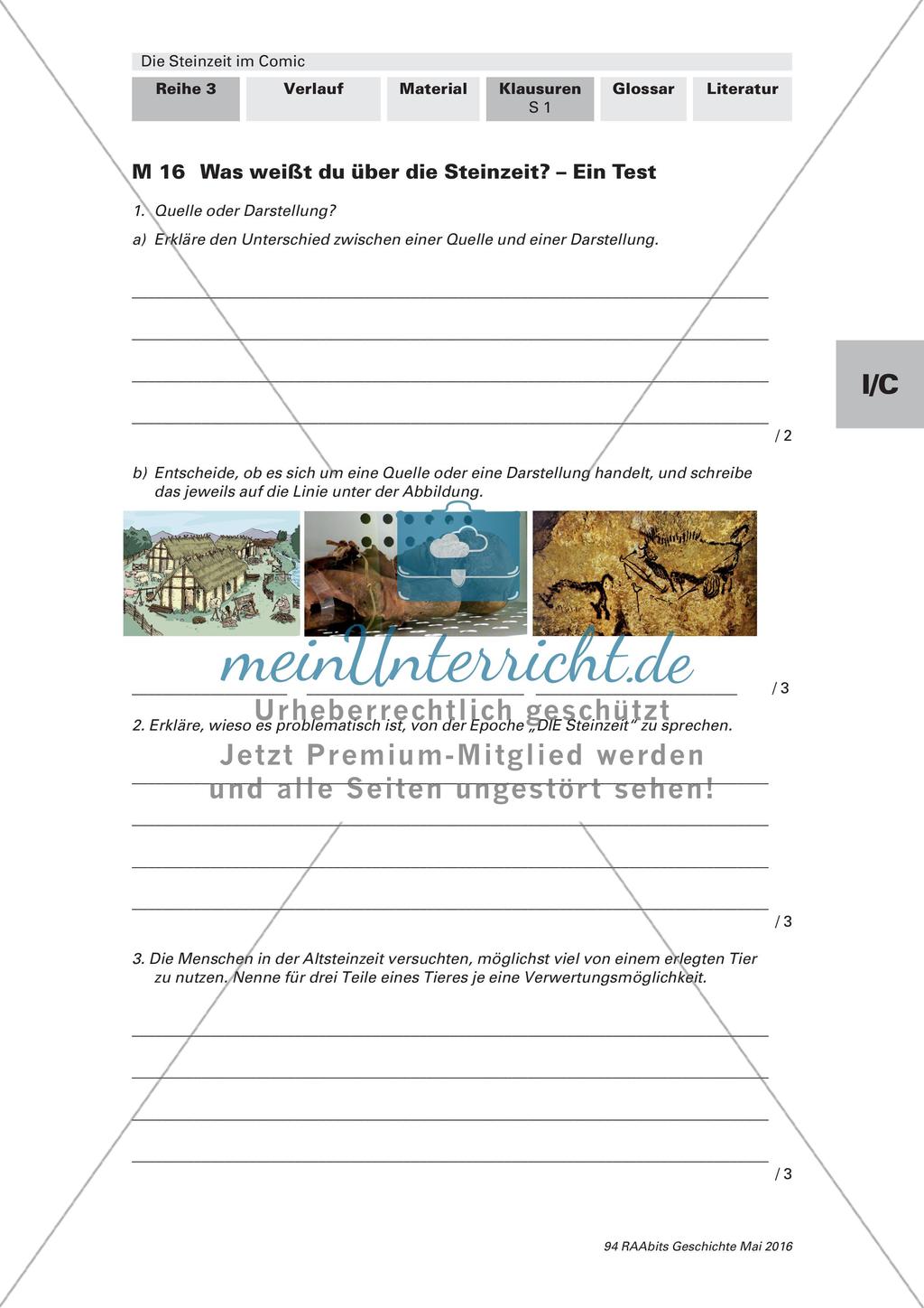 Steinzeit: Lernerfolgskontrolle Preview 1