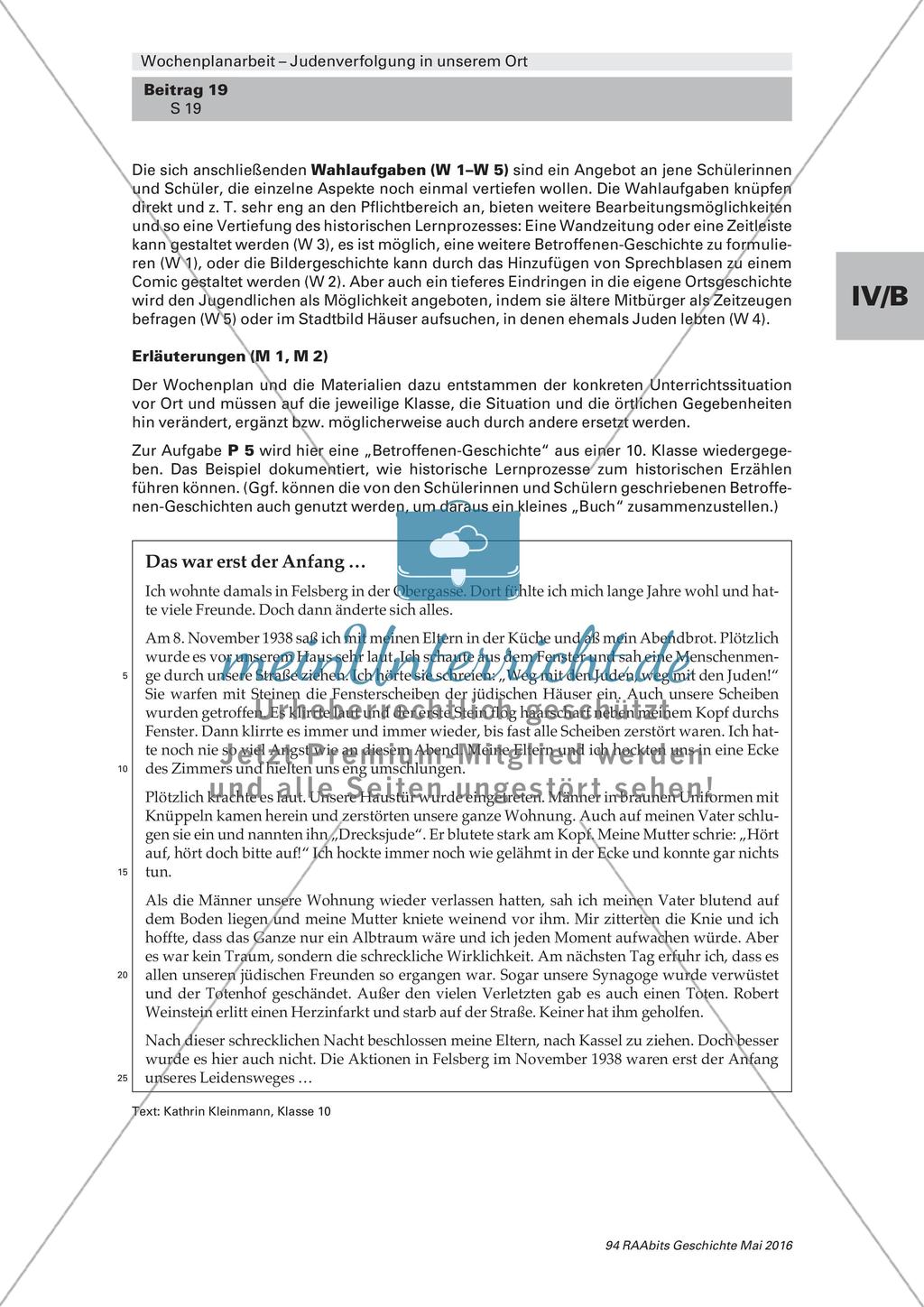 Judenverfolgung in unserem Ort: Wochenplanarbeit Preview 11