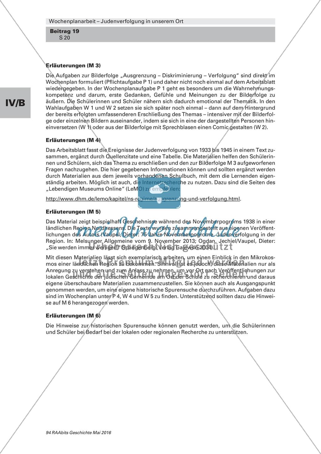 Judenverfolgung in unserem Ort: Wochenplanarbeit Preview 12