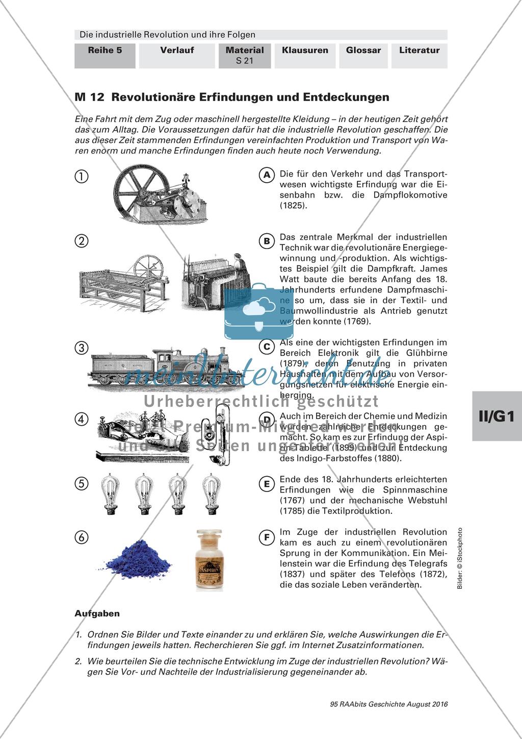 Die industrielle Revolution: technische und wirtschaftliche Fortschritte Preview 1