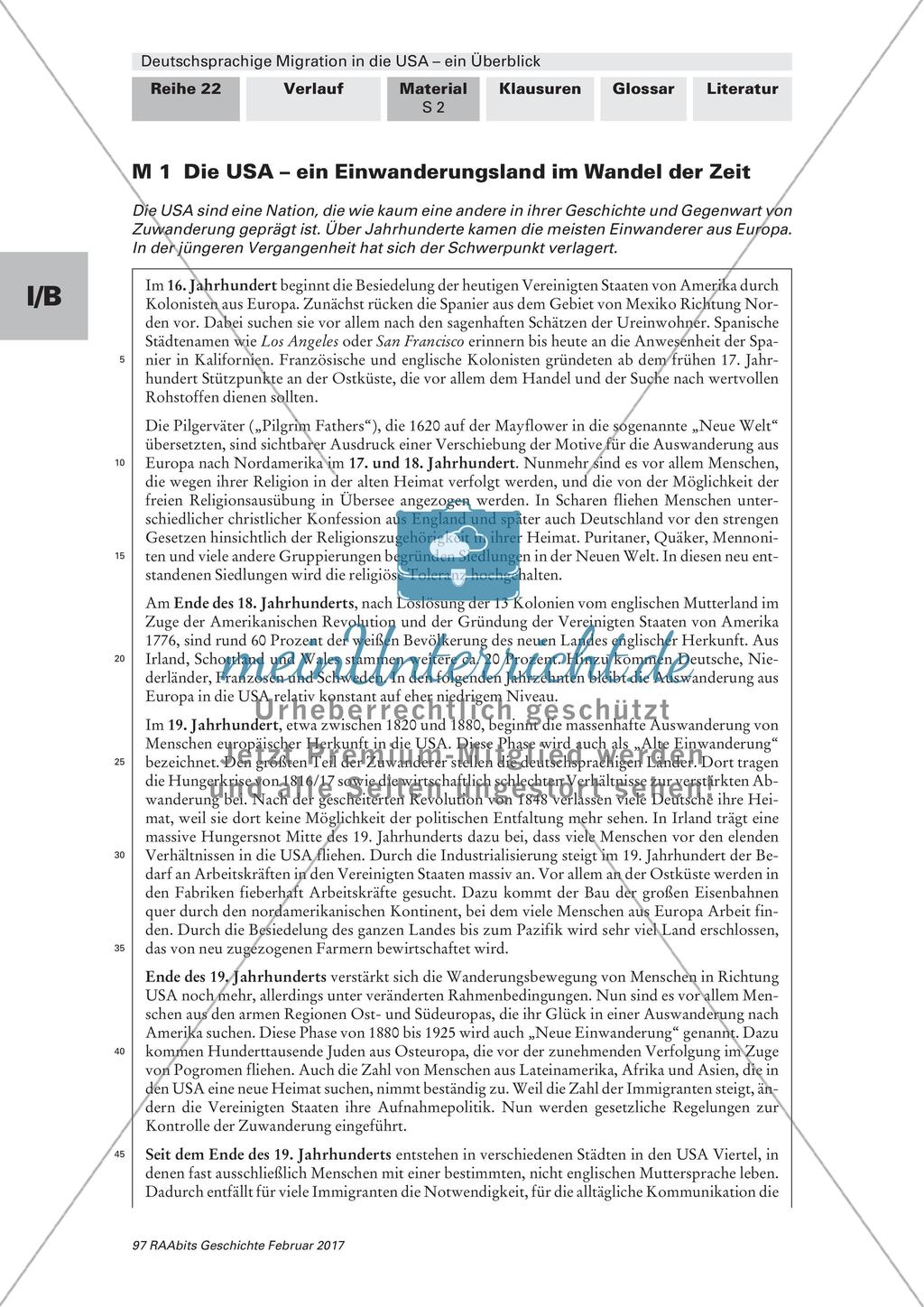 Die USA als Einwanderungsland Preview 1