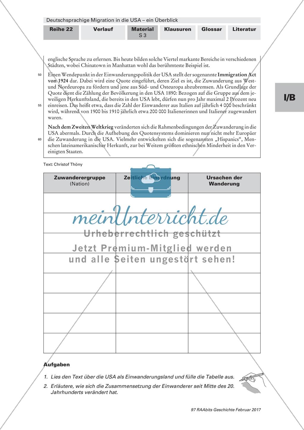 Die USA als Einwanderungsland Preview 2