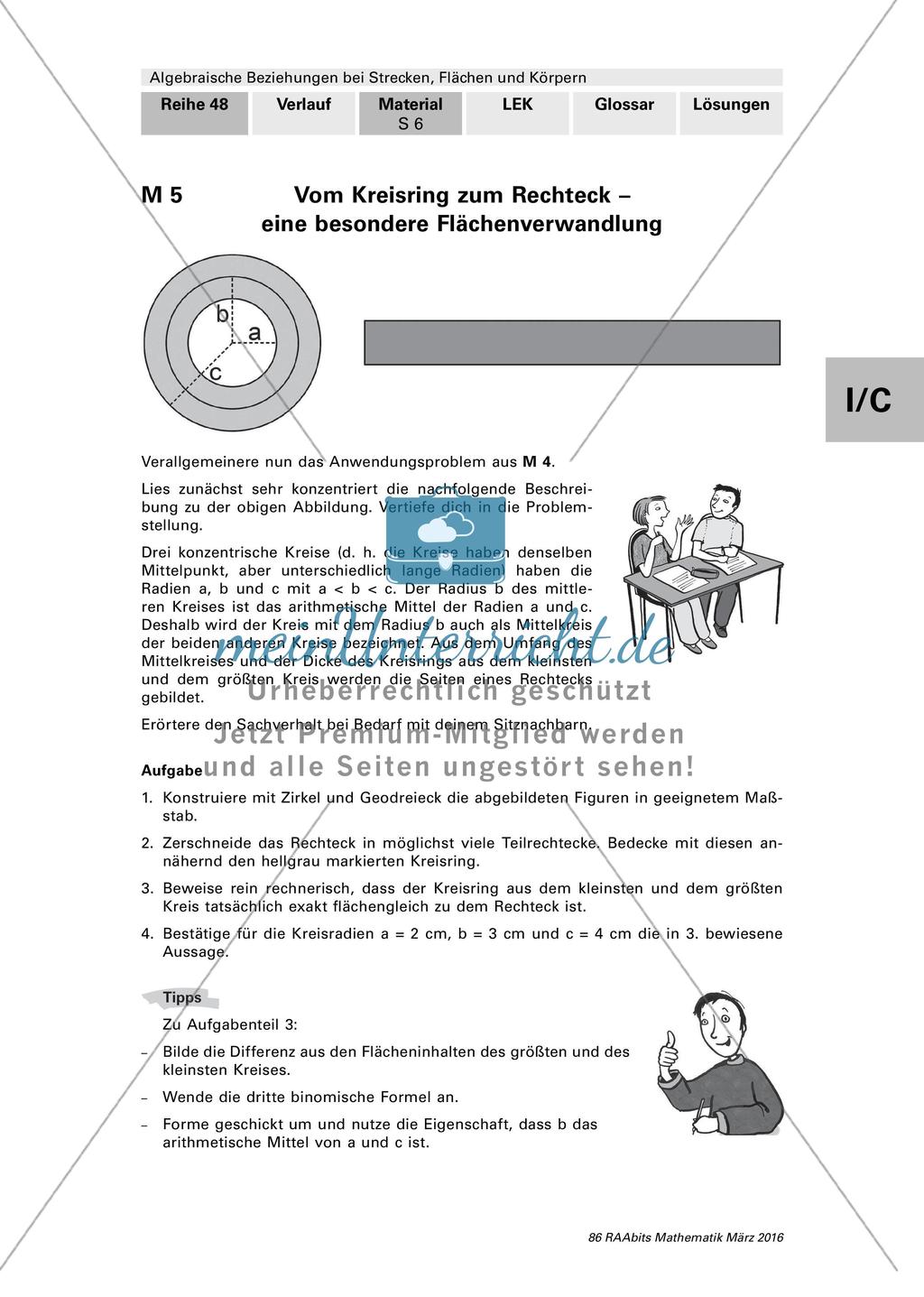 Von Flächen zu Körpern: Verwandlungen und Gleichheiten Preview 2