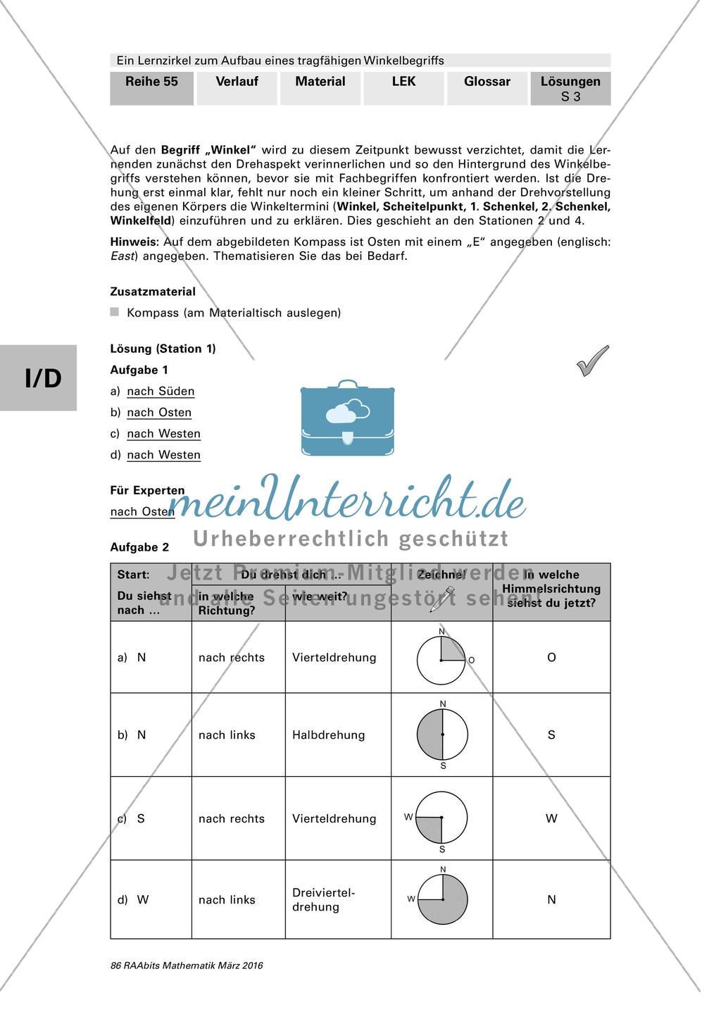 Lernzirkel: Winkelbegriff Preview 24