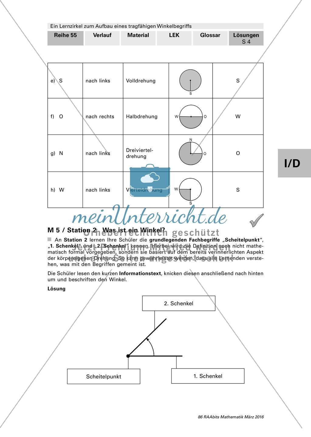 Lernzirkel: Winkelbegriff Preview 25