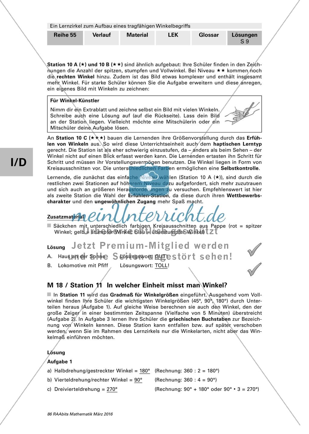 Lernzirkel: Winkelbegriff Preview 30