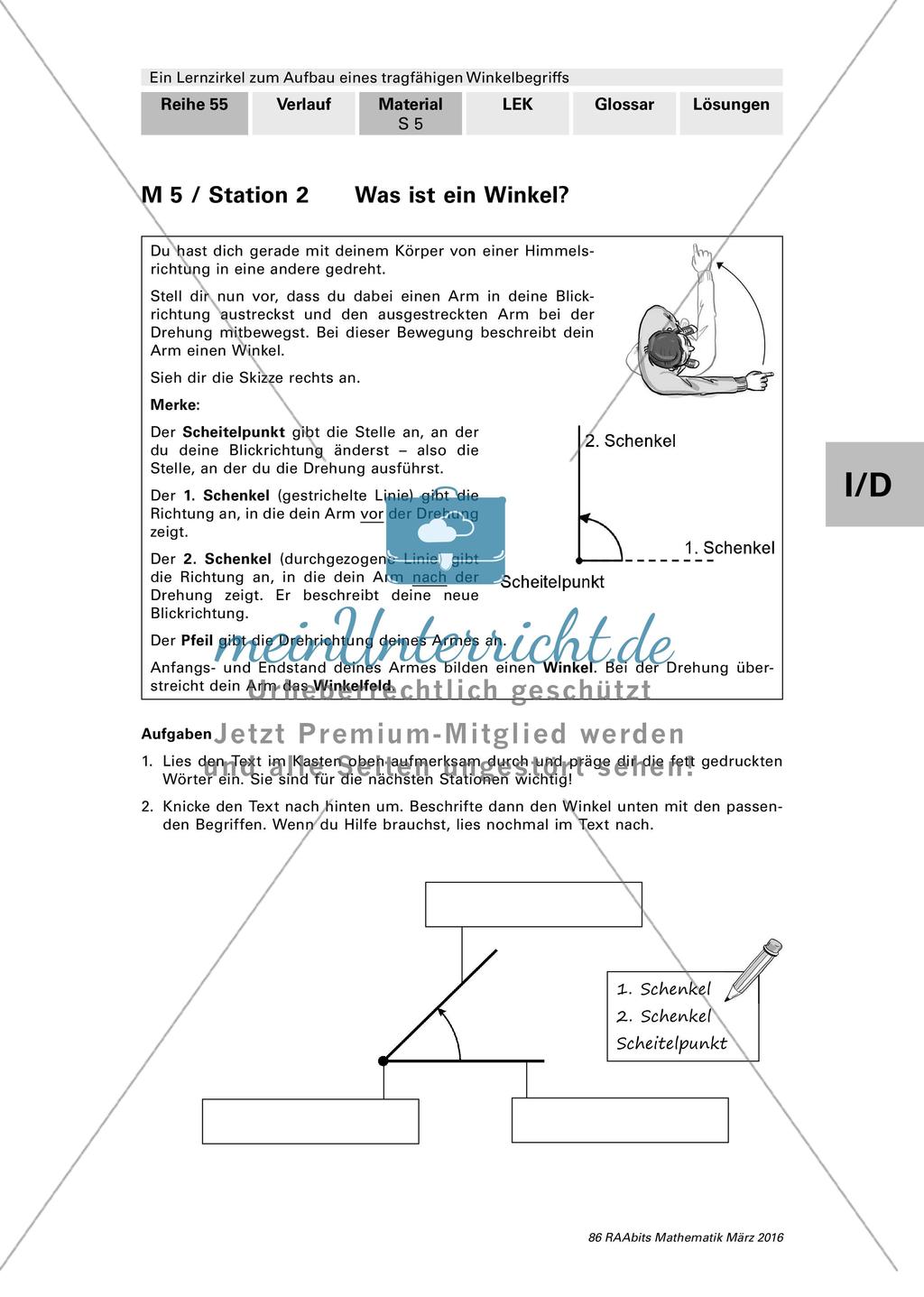 Lernzirkel: Winkelbegriff Preview 9