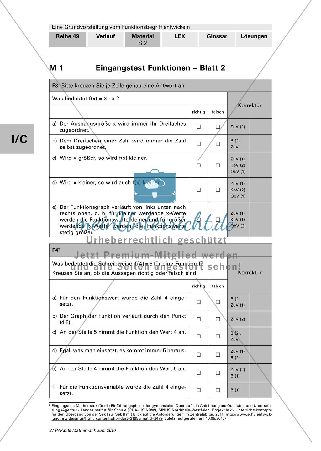 Eingangstest Funktionen Preview 2