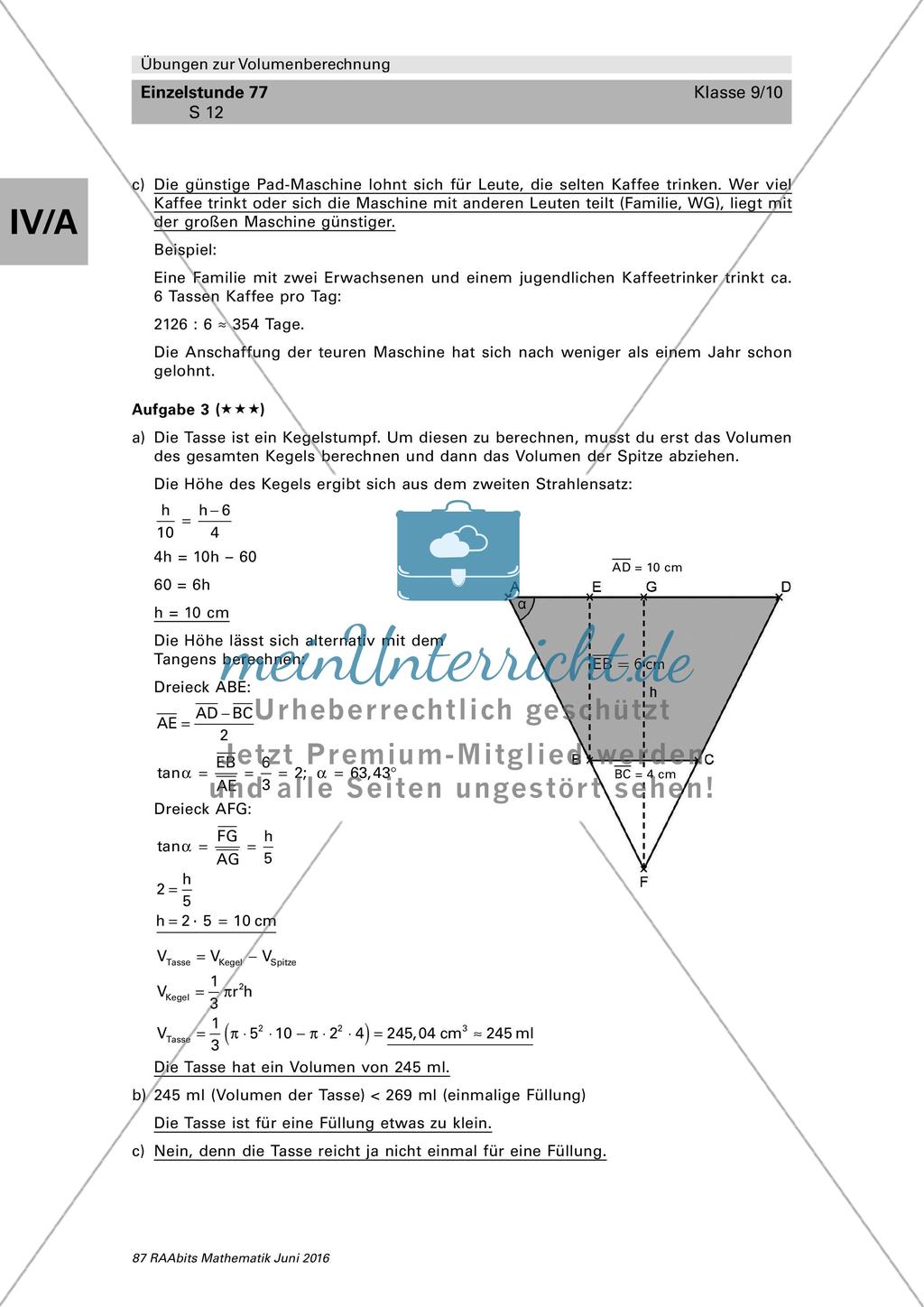 Übungen zur Volumenberechnung Preview 12