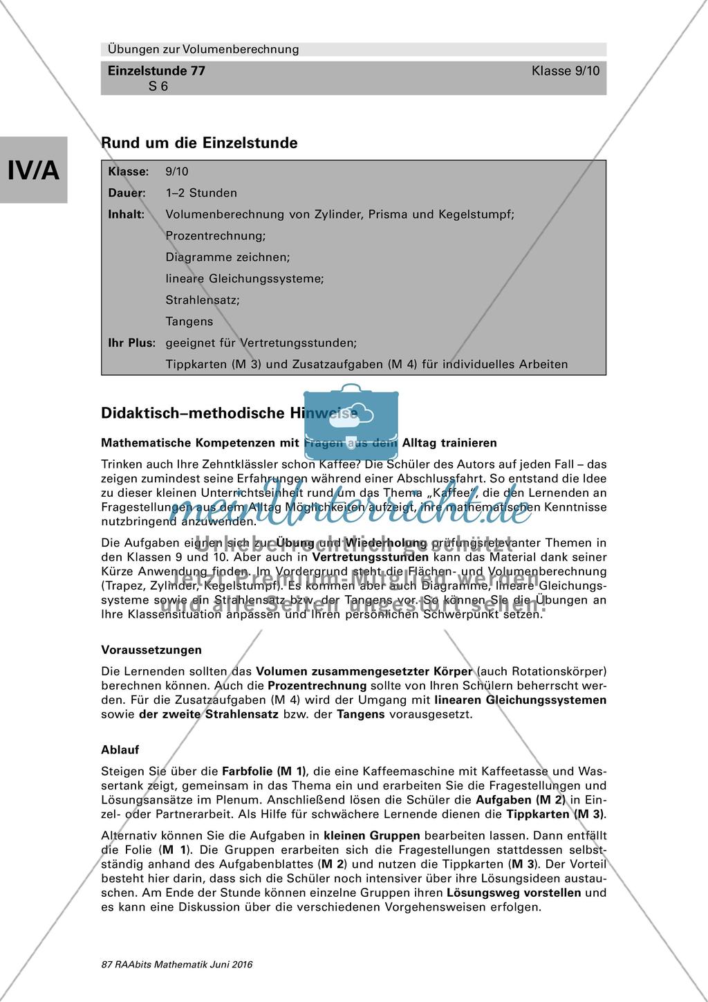 Übungen zur Volumenberechnung Preview 6