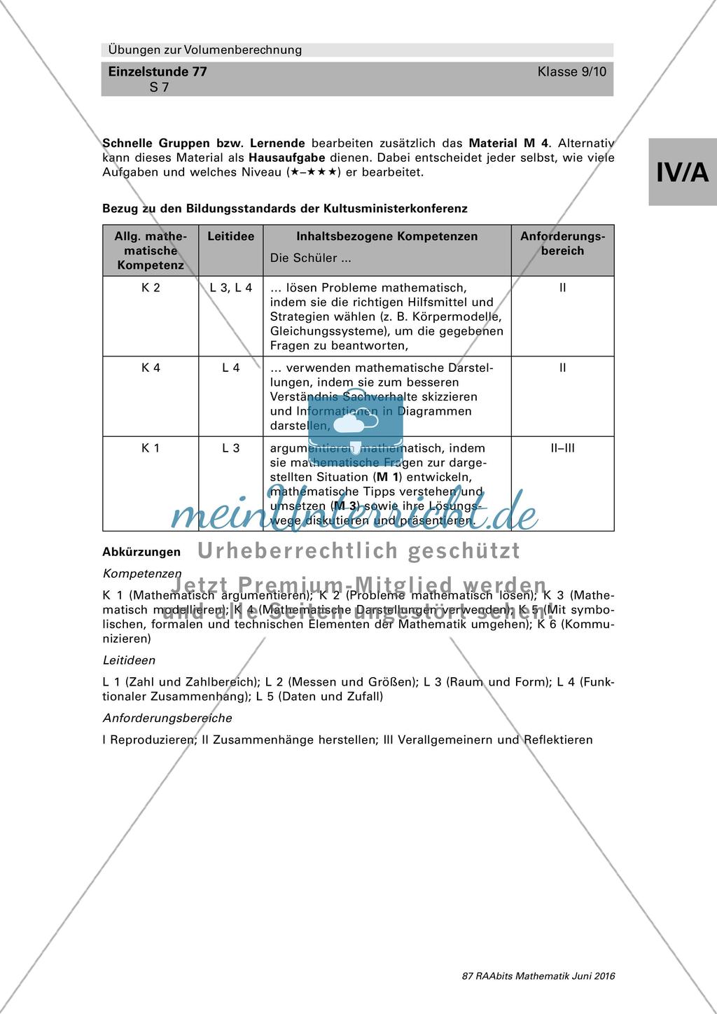 Übungen zur Volumenberechnung Preview 7