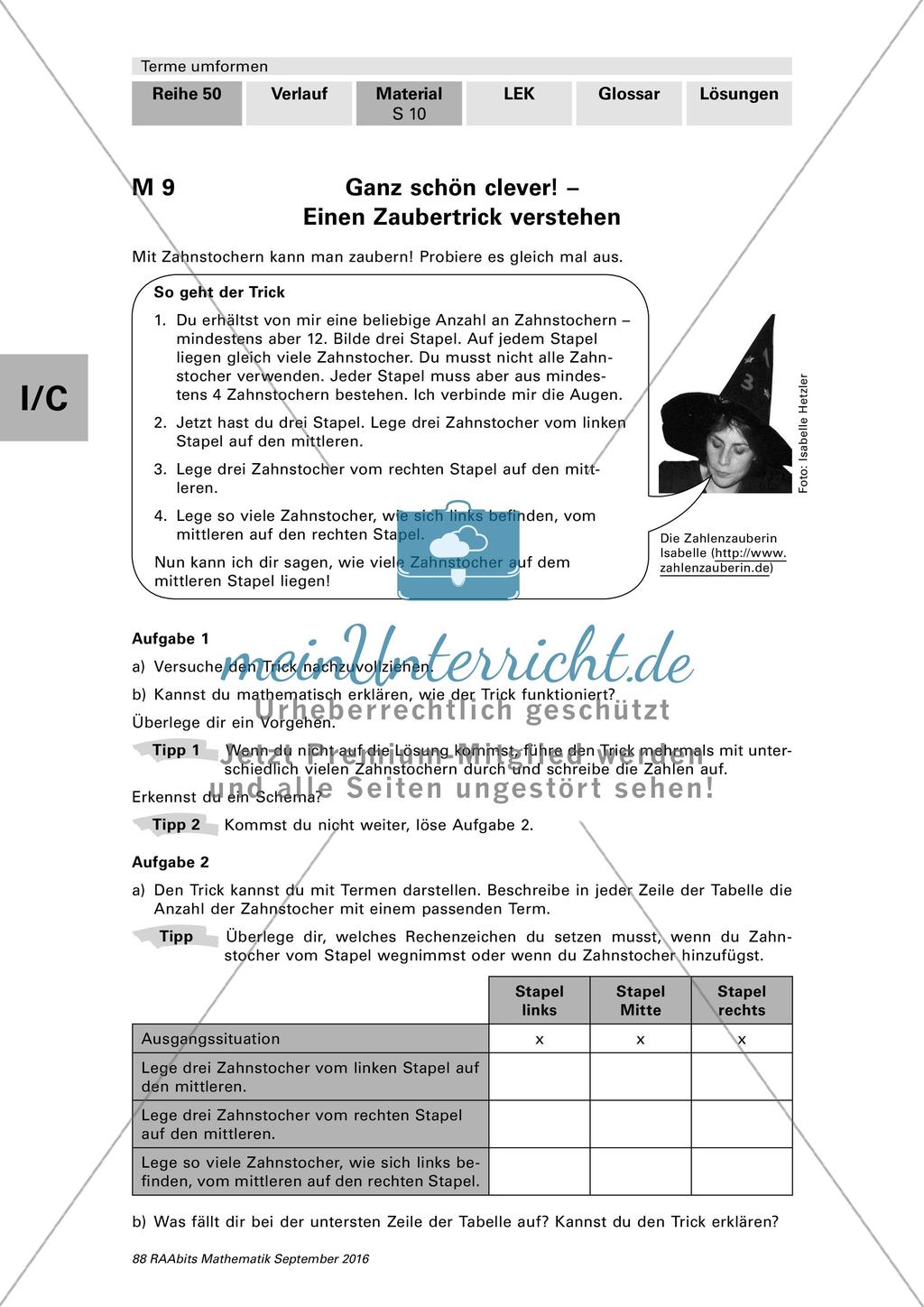 Modellierung zu Termen - Zaubertrick Preview 1