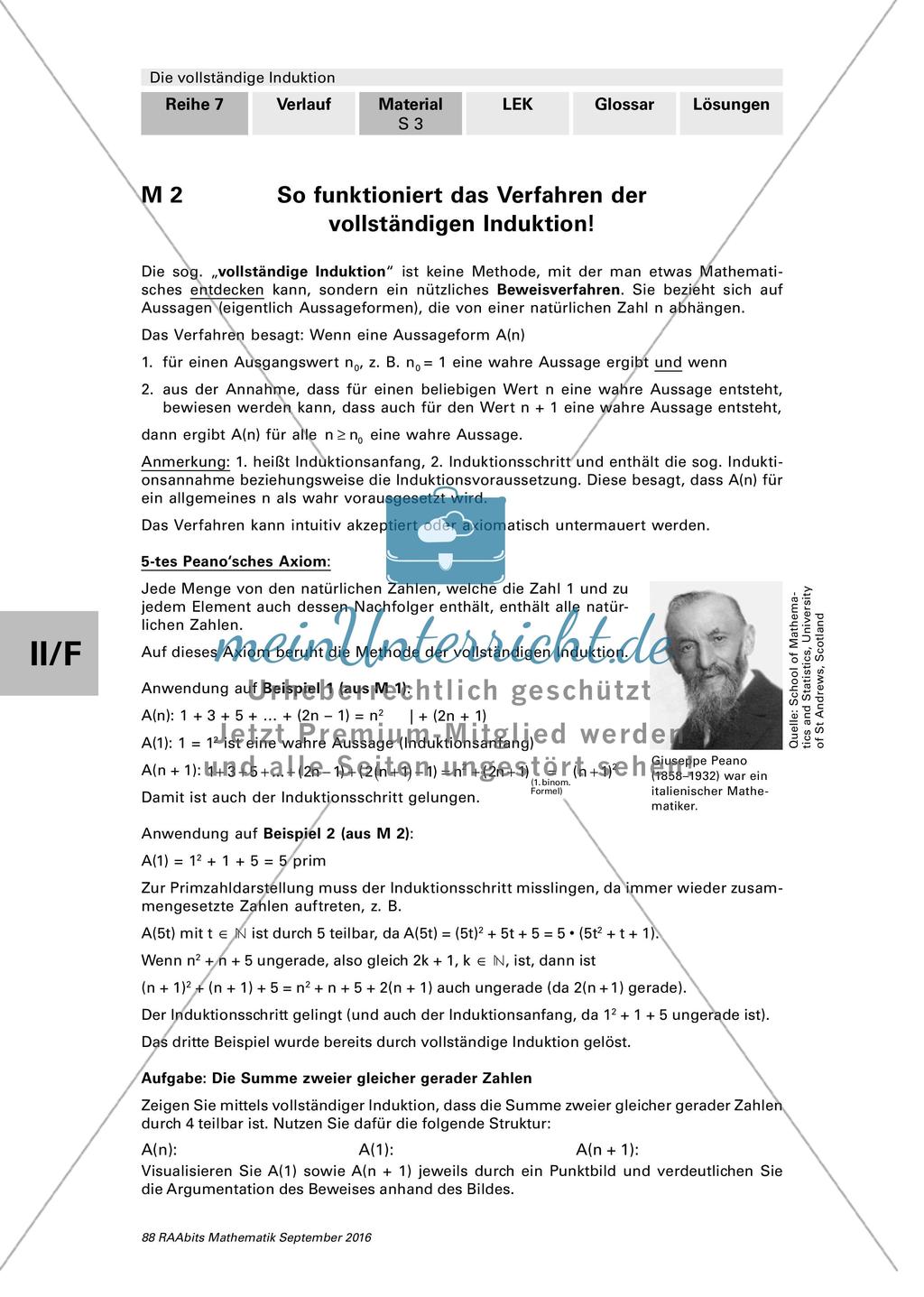 Begriffsbestimmung zur vollständigen Induktion Preview 1